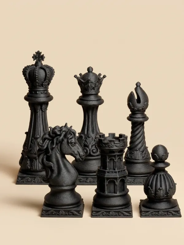 Barok Süslü Satranç Takımı – 32 Taş
