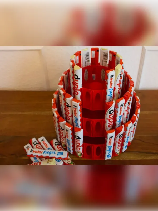 Chocolate Cake Display – Kinder Riegel & Duplo Compatible, 3 Tiers
