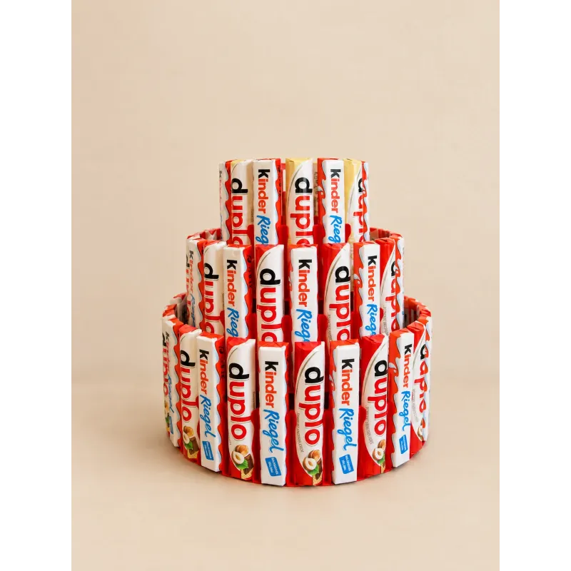 Chocolate Cake Display – Kinder Riegel & Duplo Compatible, 3 Tiers
