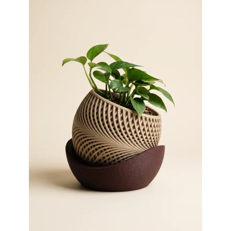 Drift Spiral Desenli Saksı – Beşik Tabaklı