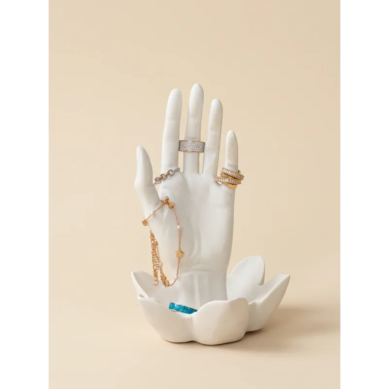 El Şeklinde Takı Standı – Lotus Kaseli