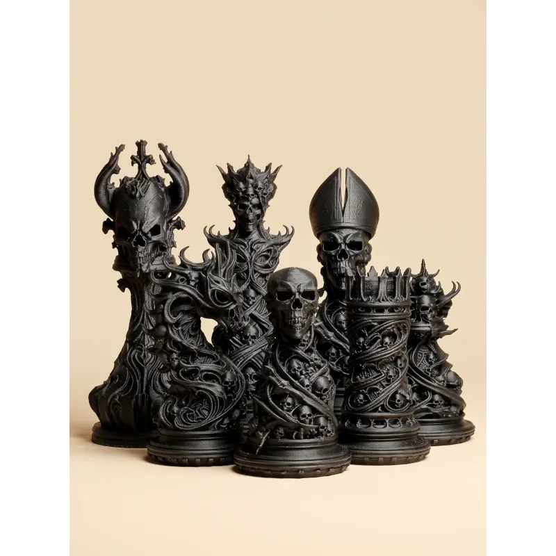 Gotik Süslemeli Satranç Takımı – 32 Taş